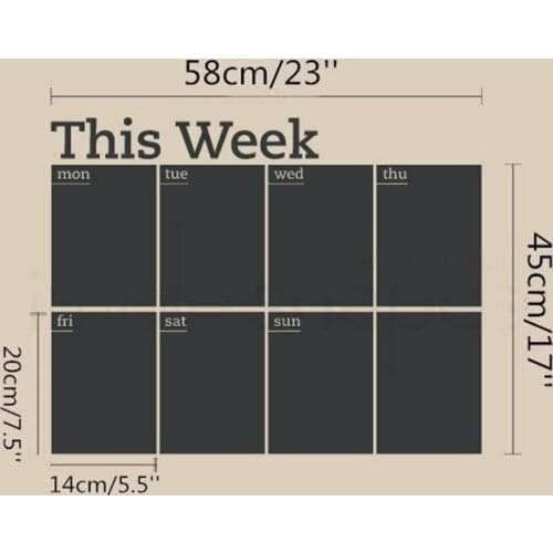 45*58cm Week Plan Calendar Chalkboard MEMO Blackboard Vinyl Wall Stickers to remerber important things Home Decoration A65
