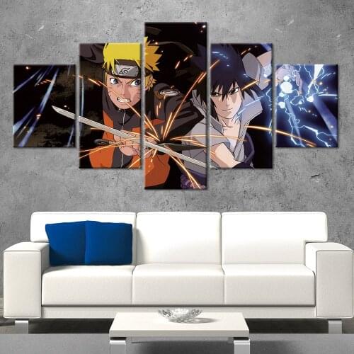 5Pcs Japan Anime Cartoon Modular Wall Art Canvas Posters Pictures HD Print Paintings Home Decor Living Room Bedroom Decoration