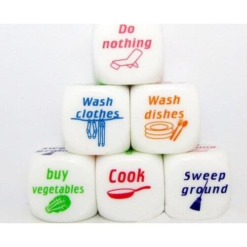 6Pc/set Funny Couples Families Housework Distribution Party Drink Decider Dice Game Cheap Stuff for Teens Under A Dollar
