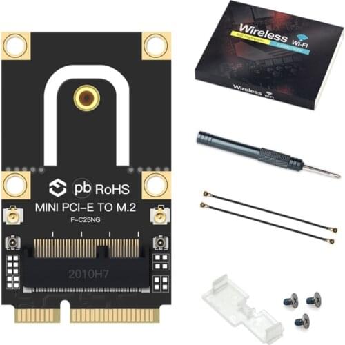 M.2 NGFF to Mini PCI-E (PCIe+USB) Adapter for M.2 Wifi Bluetooth Wireless Wlan Card for AX200 9260 8265 for Laptop