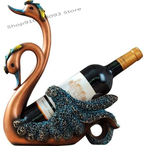 Swan Red Wine Shelf Decoration European Style Creative Home Wine Cabinet Decoration Kitchen Furnishings Store Display Props