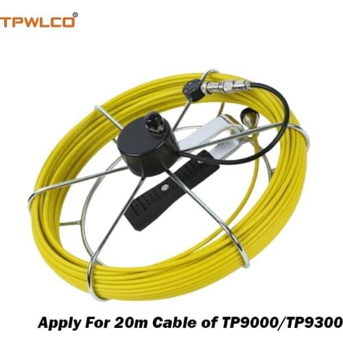 20m Drain Pipe Inspection Cable Wheel For Snake Pipe Endoscope Inspection Camera System