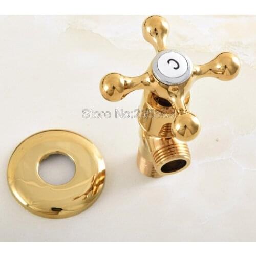 1/2"male x 1/2"male Luxury Gold Brass Finish Bathroom Angle Stop Valve Filling Valves Lav020