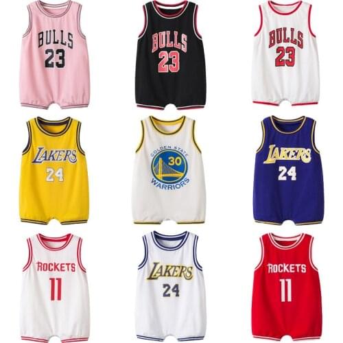 Jizha Summer Basketball Sleeveless Romper Baby Clothes for Newborns 1 Piece Kids Clothing Set Sport Jumpsuit Cotton Tracksuits