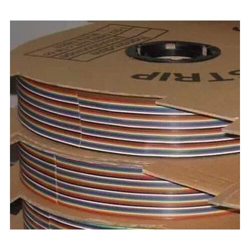 Ribbon cable 20 WAY Flat Color Rainbow Ribbon Cable wire Rainbow Cable 20P ribbon cable 1.27MM pitch 5meters/lot IN STOCK