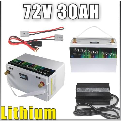 72V 30AH QS Motor Lithium Rechargeable Scooter Battery LCD display IP68 Waterproof Case