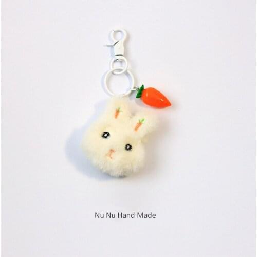 Cute Charm Rabbit Plush Toy Keychain Anime Car Accessories Keychain Women Keyrings Couple Gift Airpods Bag Pendant Wholesale