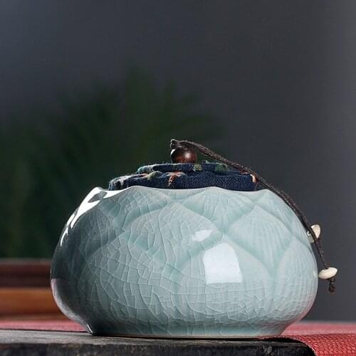 Mini Ceramic Tea Can Portable Sealed Jar Travel Tea Caddy Storage Spice Tea Boxes Candy Storage Tank Holder Home Kitchen Decor