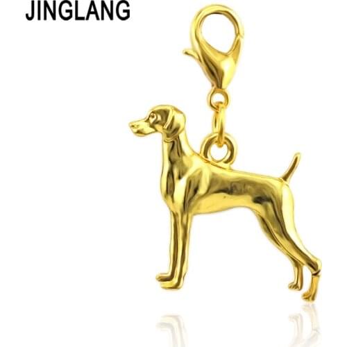 JINGLANG Trendy Alloy Dog Charms DIY Pendant Small Charms Handmade Jewelry for Necklace Bracelet 12 Pieces