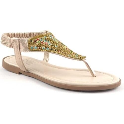 N Trend Gold Ethnic Stone Elastic Flip Flops Women Sandals A GREAT PRODUCT YOU'LL LOVE LATEST FASHION, VERY CHIC
