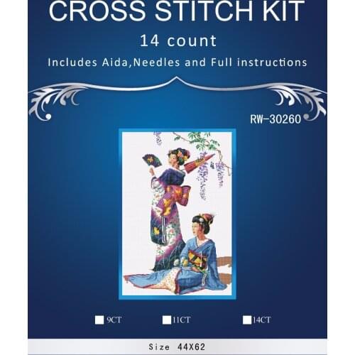 Needlework Crafts 14CT embroidery similar DIM French DMC Counted Cross Stitch Kit Set DIY Oil painting Japanese girls