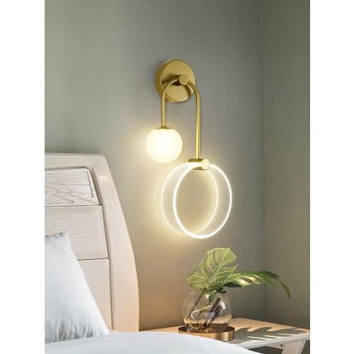 Wall lamp led reading lamp embedded bedside lamp alloy room lamp hotel bedroom living room dining room lighting