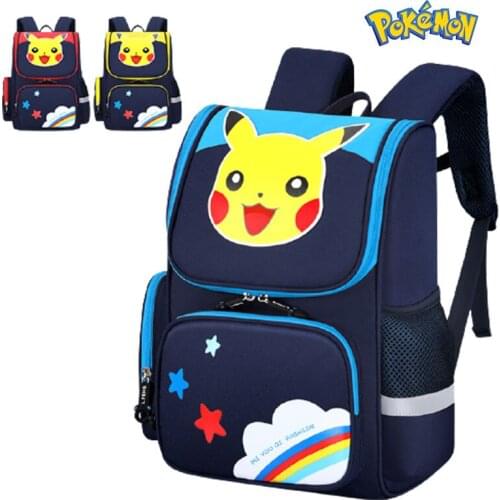 2021 New Pokemon Pikachu School Bags for Boys and Girls Waterproof Backpacks Child Book Bag Kids Shoulder Bag Satchel Knapsack