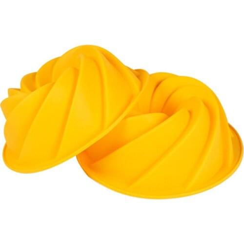 Newest Large Spiral shape silicone Bundt Cake Pan Bread Bakeware Mold baking Tools Cyclone Shape Cake Mould DIY Baking Tool