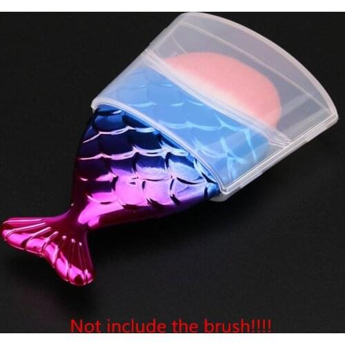New Brush Cover HAICAR 1PC plastic Fish Scale Makeup Brushes Fishtail Bottom Brush Protection Box Cover Makeup Tool Kit Pretty