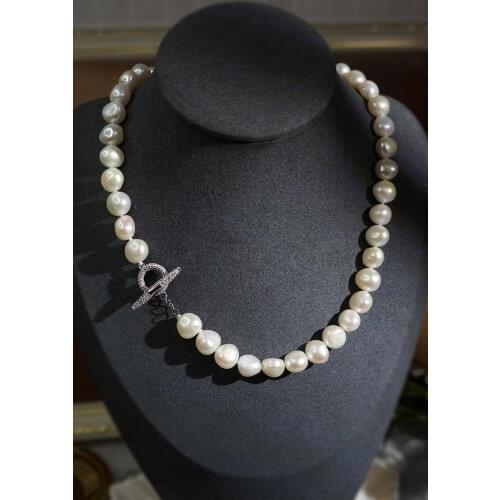 20" Cultured Baroque Pearl Necklace / Bracelet Set Keshi Pearl Silver Plated Connector