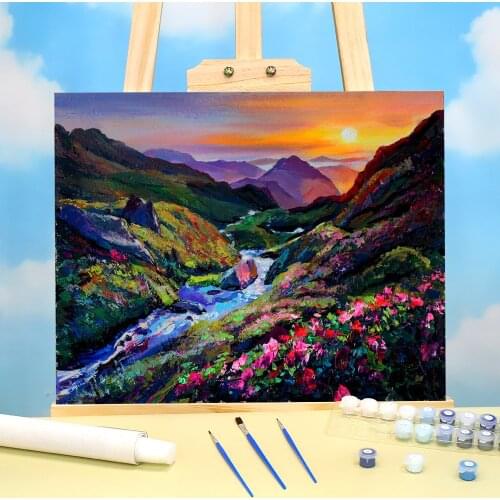 Landscape Stream DIY Paint By Numbers Set Oil Paints 40*50 Picture By Numbers Photo Home Decor Adults Wholesale Drawing