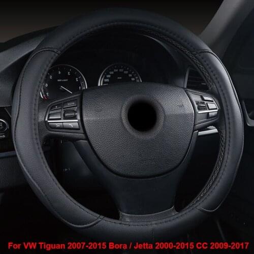 Car Steering Wheel Cover Wrap Non-slip For Volkswagen VW Tiguan 2007-2015 Bora/Jetta 2000 - 2015 CC 2009-2017 Auto