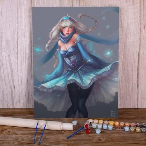 Cartoon Girl Woman DIY Painting By Numbers Kit Acrylic Paints 50*70 Paiting By Numbers Home Decoration For Kids Wholesale