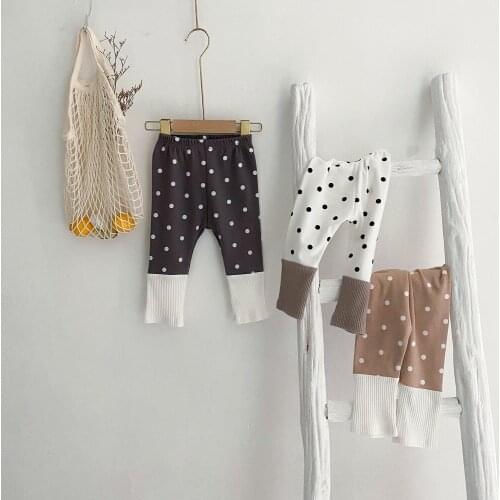 Newborn Baby Pants Cotton Spring 2021 Baby Leggings Polka Dot Kids Girls Pants Infant Boys Trousers Toddler Girls Leggings 0-2Y
