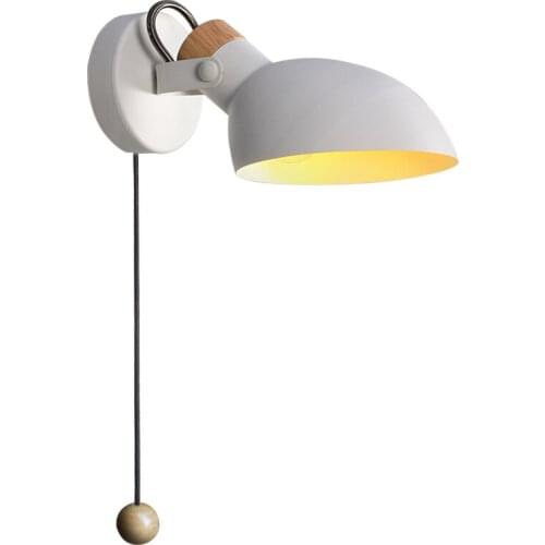 Nordic Style Modern Wall Lamp Bedroom Iron Arandela Fashion Wood LED Wall Light Fixtures Creative Angle Adjustable Sconxe Lamps