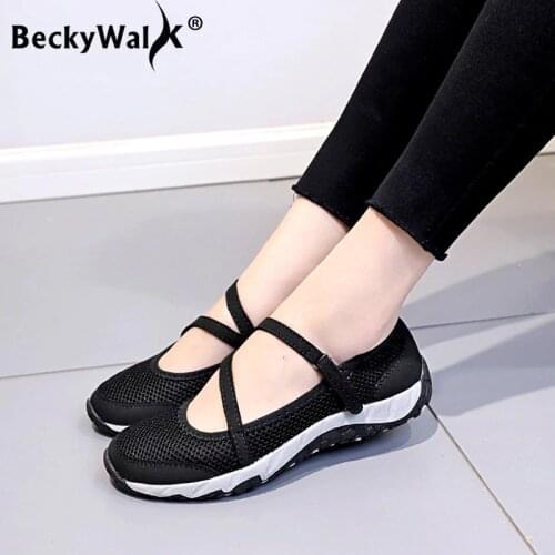 2021 Summer Women Flats Shoes Female Loafers Hollow Walking Sneakers Women Casual Shoes Breathable Mesh Shoes Woman WSH3287