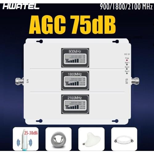 75 dB AGC Telecom Certification approved Cellular Amplifier Signal booster repeater Omni Rocket 360 degree 30dB Antenna kit