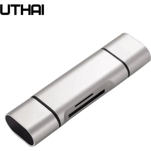 UTHAI C03 Type-C MicroUSB USB3.0 3In1 OTG Card Reader High-speed Universal TF/SD/V8 Adapter for Android PC Extension Headers