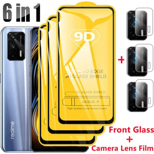 6-in-1 9D Screen Protectors for Realme GT (5G) Neo 6 7 8 Pro Camera Lens Film for Realme X3 X2 Pro XT Narzo 30 Full Cover Glass