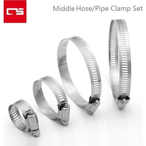 Hoses Clamps Clip Stainless Steel Adjustable Water Tube Fuel Pipe Air Ducting Worm Gear Hose Clamp Ring Clip for Car Motorcycles