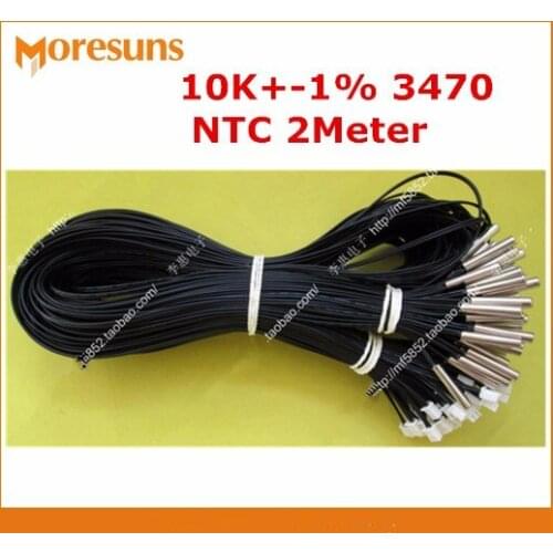 Fast Free ship 10pcs/lot NTC temperature sensor 10K+-1% 3470 L=2m Probe 5*25mm Custom NTC Sensor