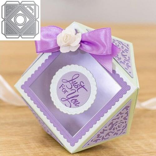 3D Mini Multi-faceted Gift Candy Box Purse Metal Cutting Dies Set for DIY Craft Scrapbooking Making Template 2020 Hot Sale