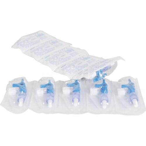 5pcs Disposable three-way valve connector t tee medical Disposable blue three-way plug valve syringe adapter of drug dispenser