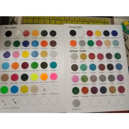 Heat transfer Vinyl film color swatches book