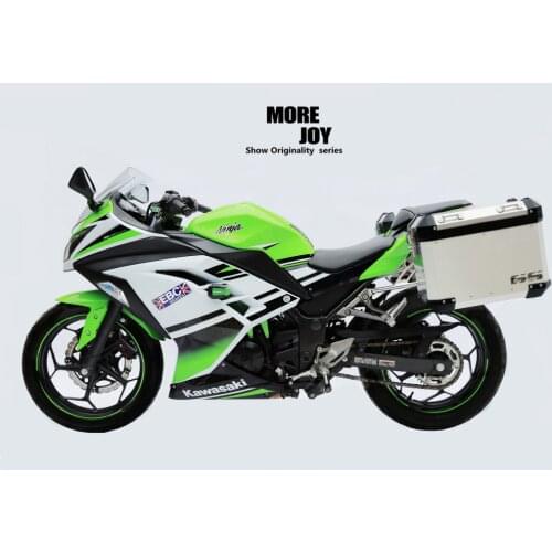 For Kawasaki Ninjia250 Ninjia300 Aluminum Side Box Motorcycle Luggage Box Storage Case Waterproof