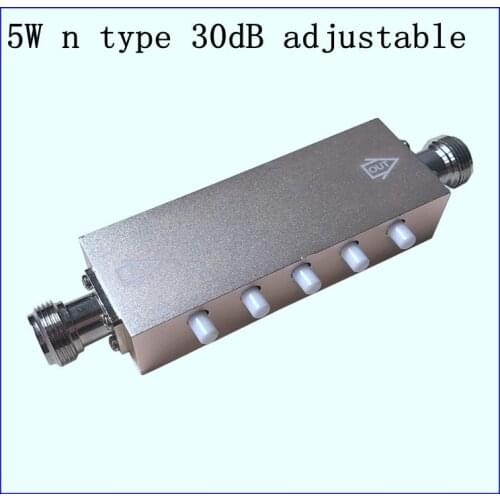 N adjustable attenuator, step attenuator, button attenuation 30dB, power 5W dc-3ghz