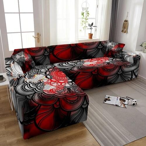 1/2/3/4 Seater Mandala Elastic Sofa Covers for Living Room Bohemian Flower Sofa Slipcover Sectional L-shape Corner Couch Cover
