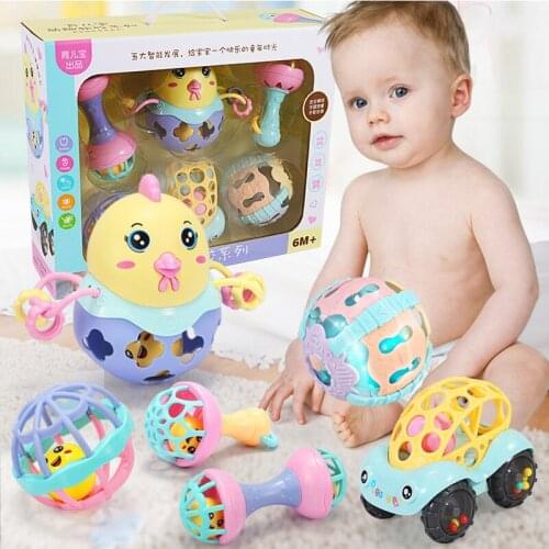 Baby Toys Plastic Hand Jingle Shaking Bell Lovely Hand Shake Bell Ring Baby Rattles Toys Newborn 0-12 Mnoths Teether Toys Gifts