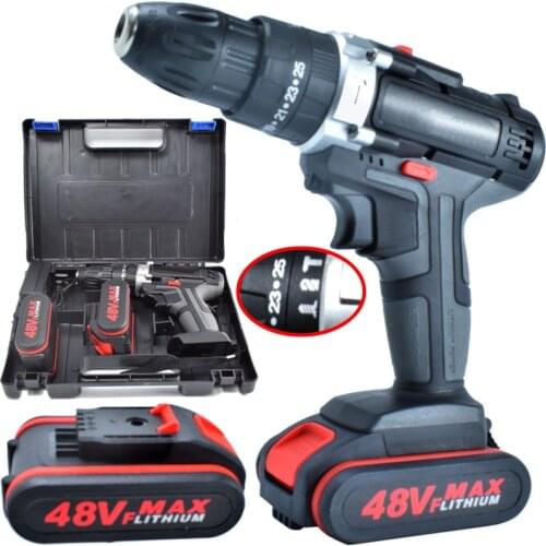 48VF Max Electric Screwdriver Cordless Drill Mini Wireless Power Driver DC Lithium-Ion Battery 3/8-Inch 2-Speed 6500mAh