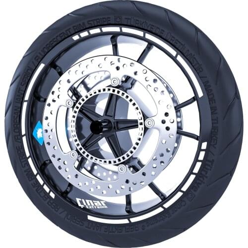 Fluorescent White Moto GP Style Rim Tape Wheel Stripes Decals Sticker CinarExtreme