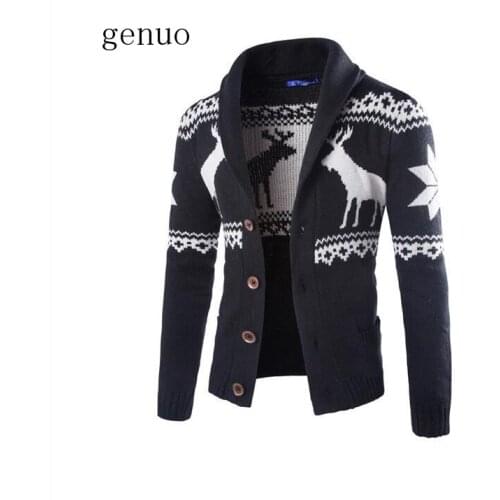 Genuo 2020 New Men Sweater Autumn New Warm Collar Pullover Casual Sweaters