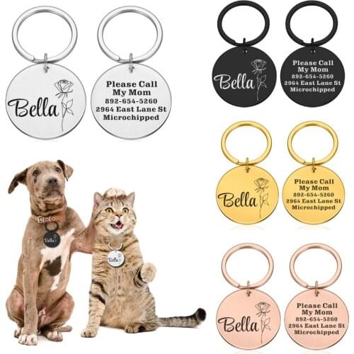 Anti-lost Pet Dog ID Tags Free Engraved Personalized Cat Puppy ID Tag Pet Dog Collar Accessories Custom Dogs Name Tags Pendant