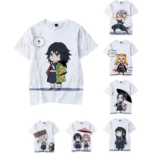 Anime Demon Slayer Cosplay Costumes 3D Digital Printing T-shirt Tops Cute Cartoon Casual Fashion Children Unisex Short Sleeve