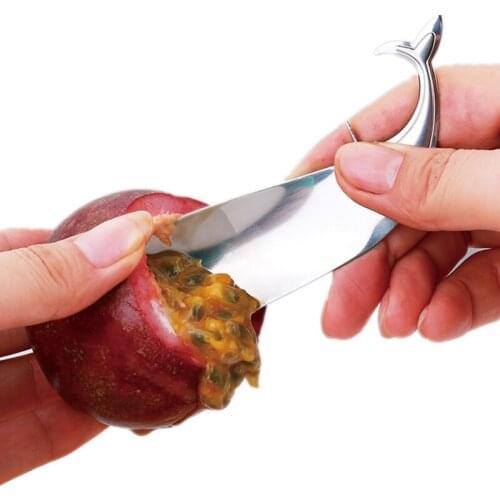 Creative Passion Fruit Opener Stainless Steel Dolphin Shape Passion Fruit Spoon Avocado Opening Knife Easy Opener Kitchen Gadget