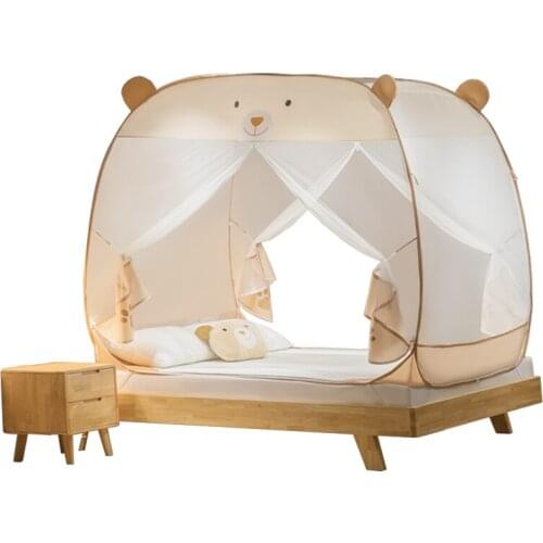 Free installation of yurt mosquito net three door folding fall proof children boy 1.5m1.8m household 1.2m