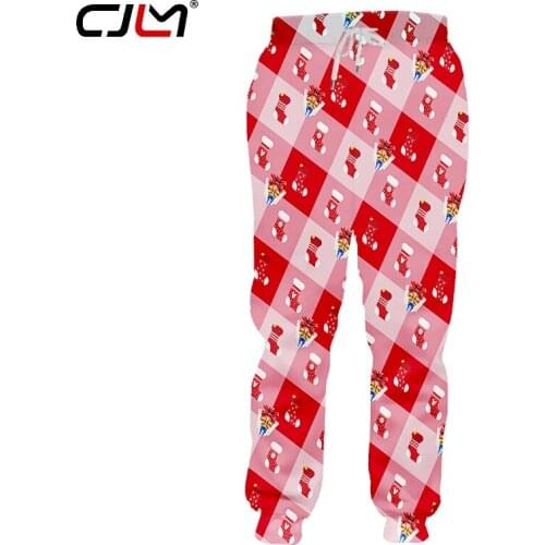 CJLM New Recommend Mens Christmas Sweatpants 3D Printed Stockings And Gift Boxes Lovers Pants Oversizend 5XL