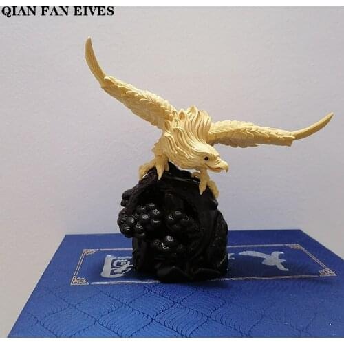 New solid wood eagle spreading wings statue，Modern art sculpture，High-end home decoration animal ornaments，Gift statue