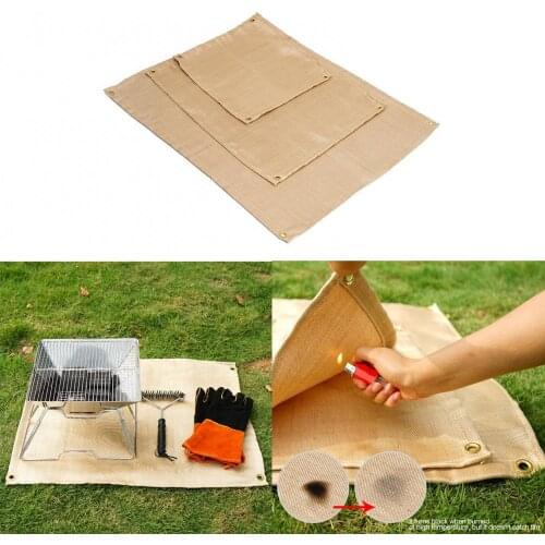 Outdoor Camping Foldable Heavy Duty Glass Fiber Fire Retardant Blanket Fireproof Thermal Heat Resistant Mat Durable Camping Mat