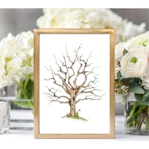 Fingerprint Family Tree Canvas Painting Guestbook Baby Shower Wedding Anniversary Gift Guest Signature Book Prints Poster