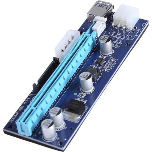 PCIE 1X to 16X Slots Express Riser Card 6Pin USB 3.0 Notebook Smartphone Expansion Converter for Bitcoin Miner Mining